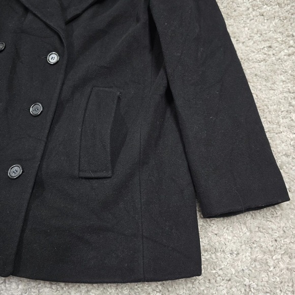 Vintage Mackintosh Peacoat Womens XL Black Wool Classic Made in USA READ - Picture 2 of 14
